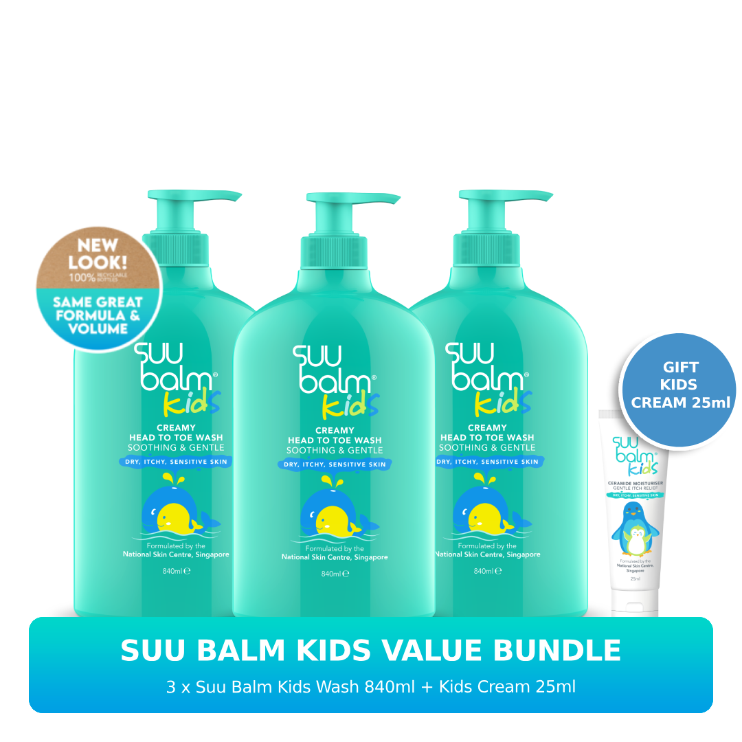 Suu Balm 儿童从头到脚乳液(舒缓温和)套装 3 x 840 毫升