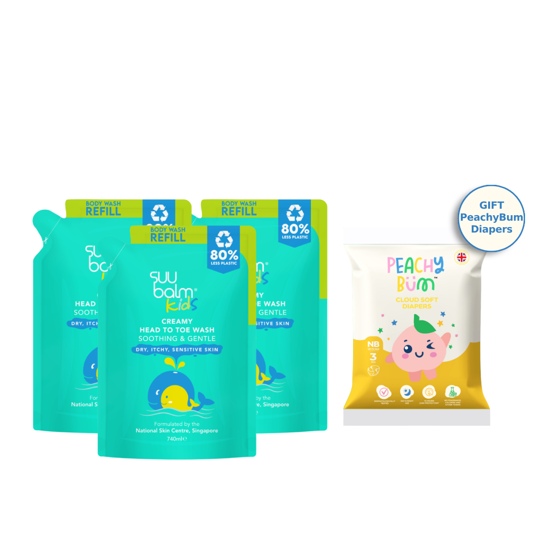 Kids Creamy Head To Toe Wash (Soothing & Gentle) Refill Bundle