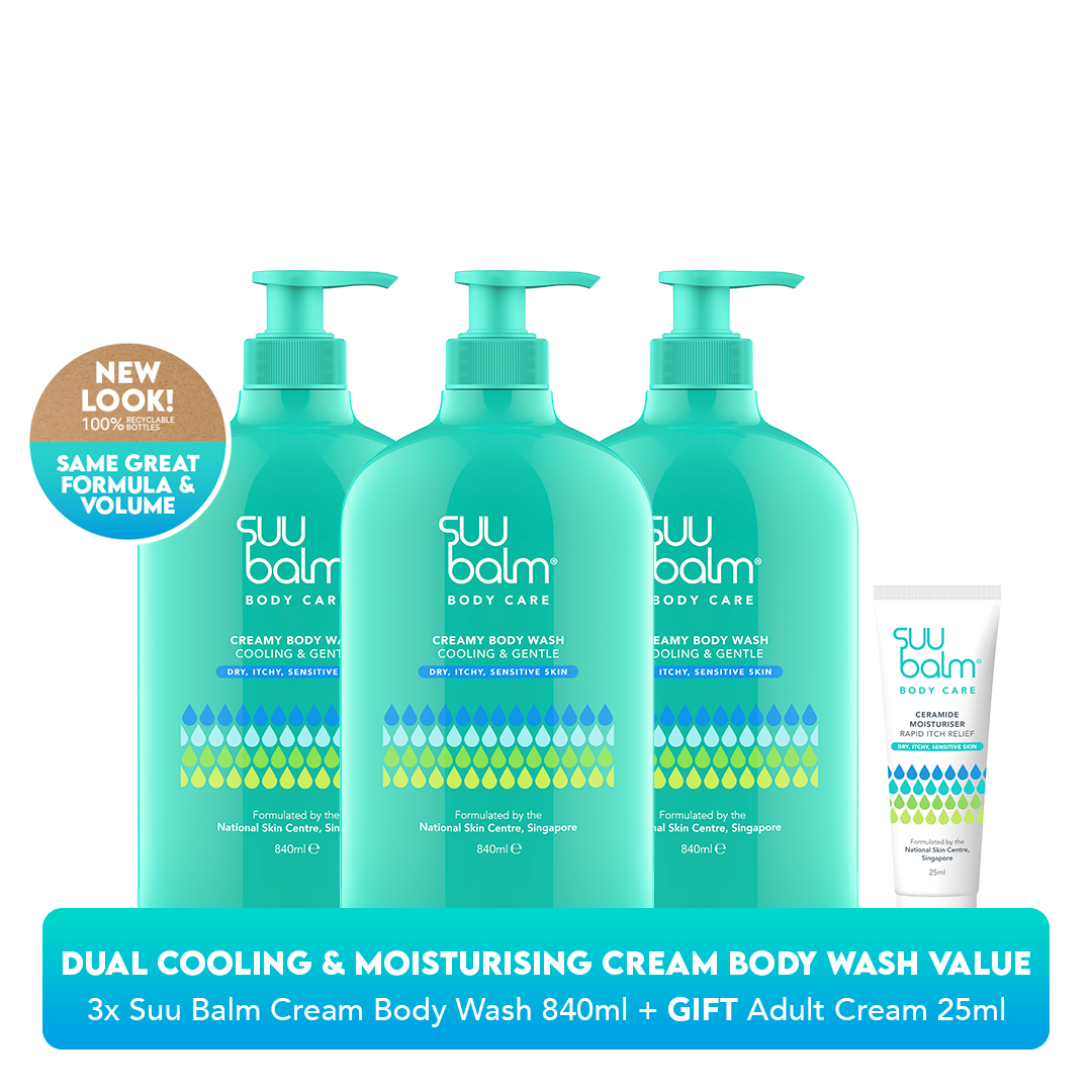 Suu Balm Creamy Body Wash (Cooling & Gentle) Value Bundle 3 x 840ml