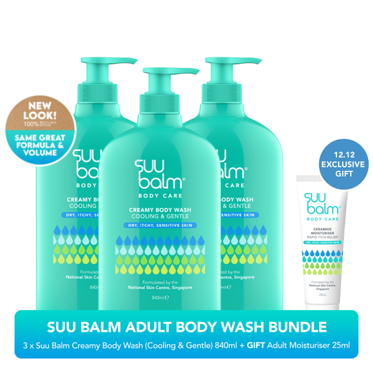 Suu Balm Creamy Body Wash (Cooling & Gentle) Value Bundle 3 x 840ml