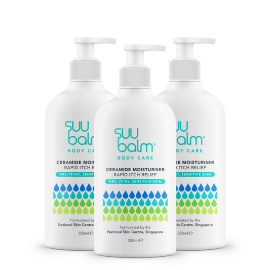 Suu Balm Ceramide Moisturiser Rapid Itch Relief Bundle 3x350ml
