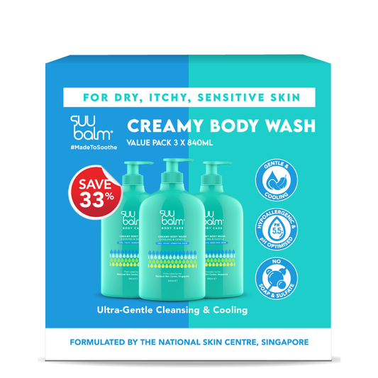 Suu Balm Creamy Body Wash (Cooling & Gentle) Bundle 3x840ml