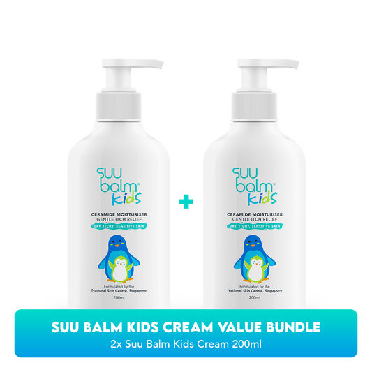 Suu Balm Kids Dual Rapid Itch Relieving & Restoring Ceramide Moisturiser Value Bundle (2 x 200ml)