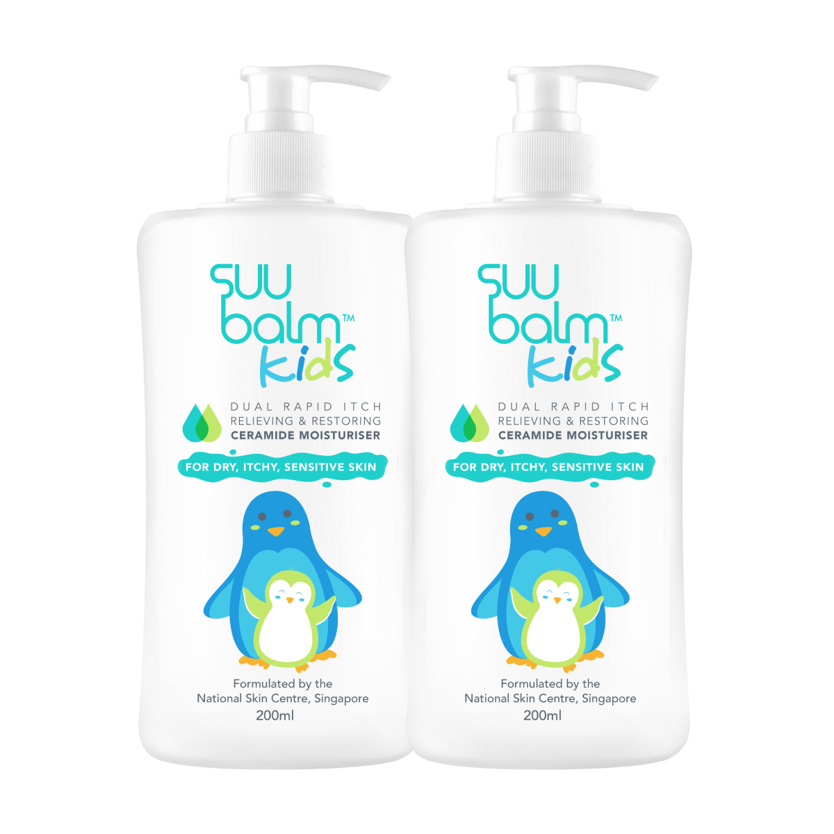 Suu Balm® Kids Dual Rapid Itch Relieving and Restoring Ceramide Moisturiser Value Bundle (2 x 200ml)