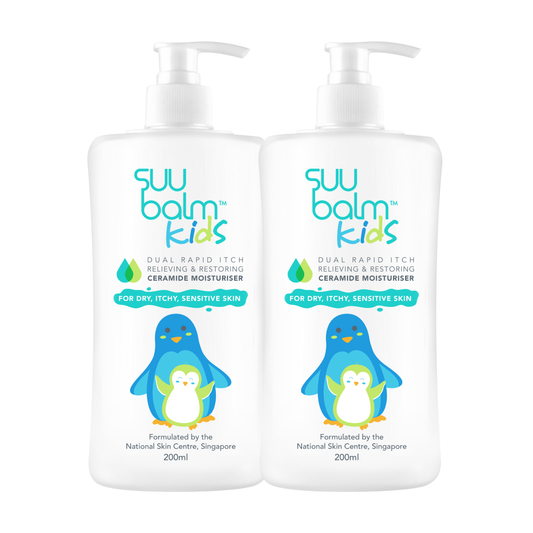 Suu Balm® Kids Dual Rapid Itch Relieving and Restoring Ceramide Moisturiser Value Bundle (2 x 200ml)