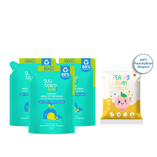 Kids Creamy Head To Toe Wash (Soothing & Gentle) Refill Bundle