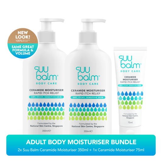 Suu Balm Ceramide Moisturiser (Rapid Itch Relief) Value Bundle