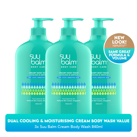 Suu Balm Creamy Body Wash (Cooling & Gentle) Value Bundle 3 x 840ml