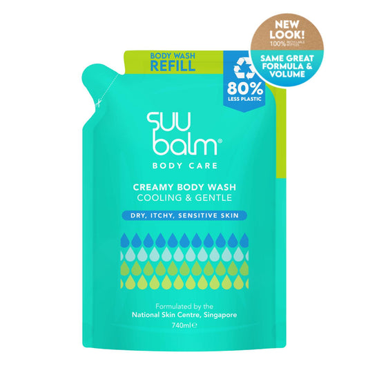 Suu Balm Creamy Body Wash (Cooling & Gentle) Refill Pack 740ml