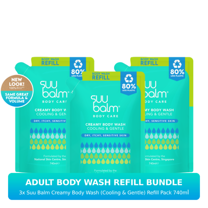 Suu Balm Creamy Body Wash (Cooling & Gentle) Refill Bundle