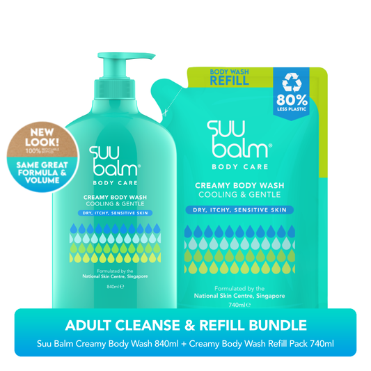 Suu Balm Cleanse and Refill Bundle (840ml bottle + 740ml refill)