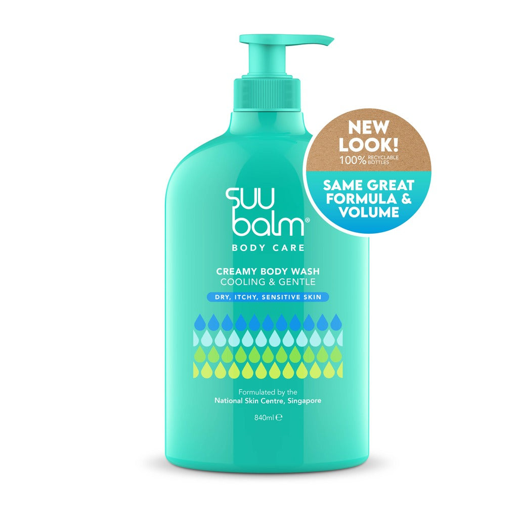 Suu Balm Body Care Creamy Body Wash Cooling & Gentle Value Bundle (3 x 840ml)