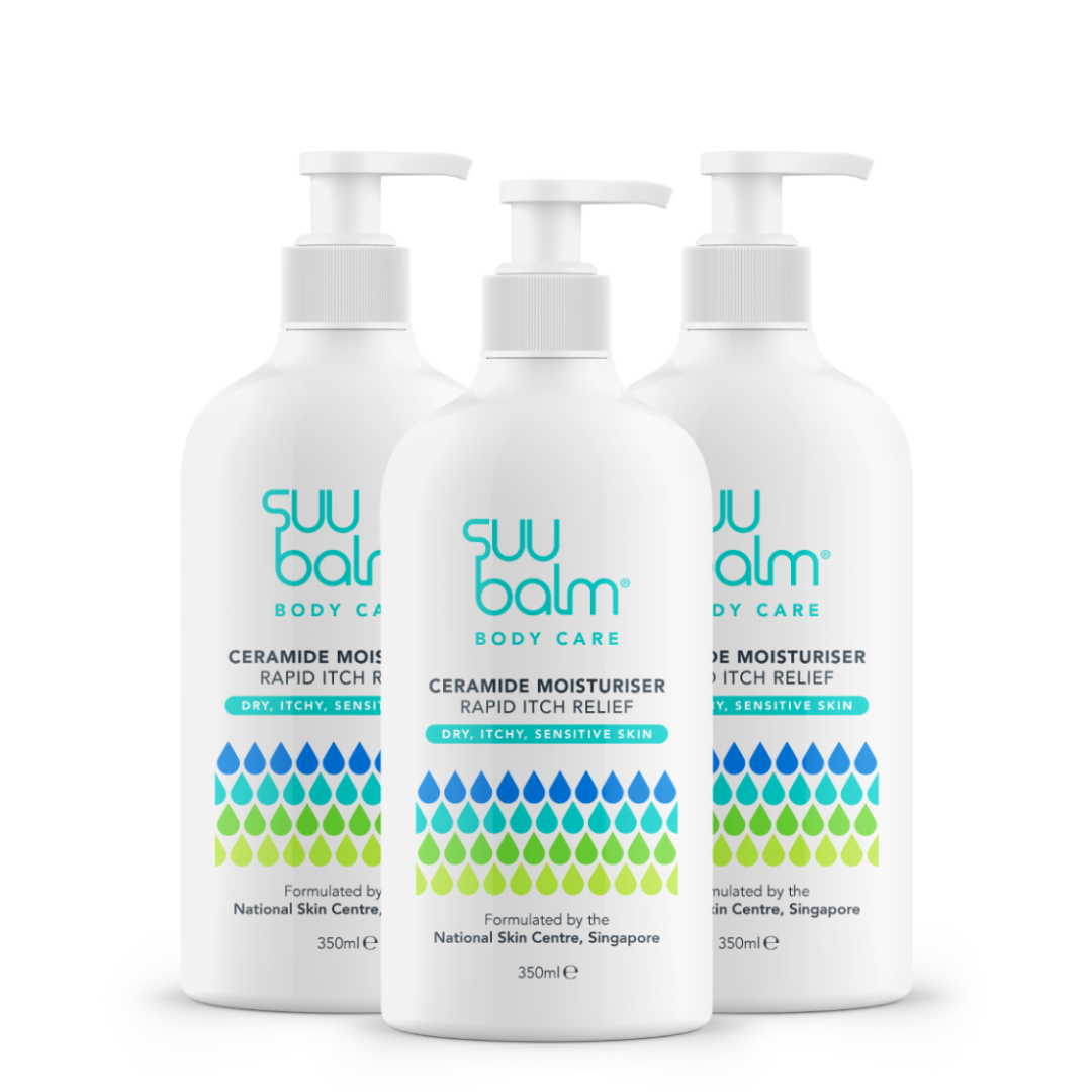 Suu Balm Ceramide Moisturiser Rapid Itch Relief Bundle 3x350ml