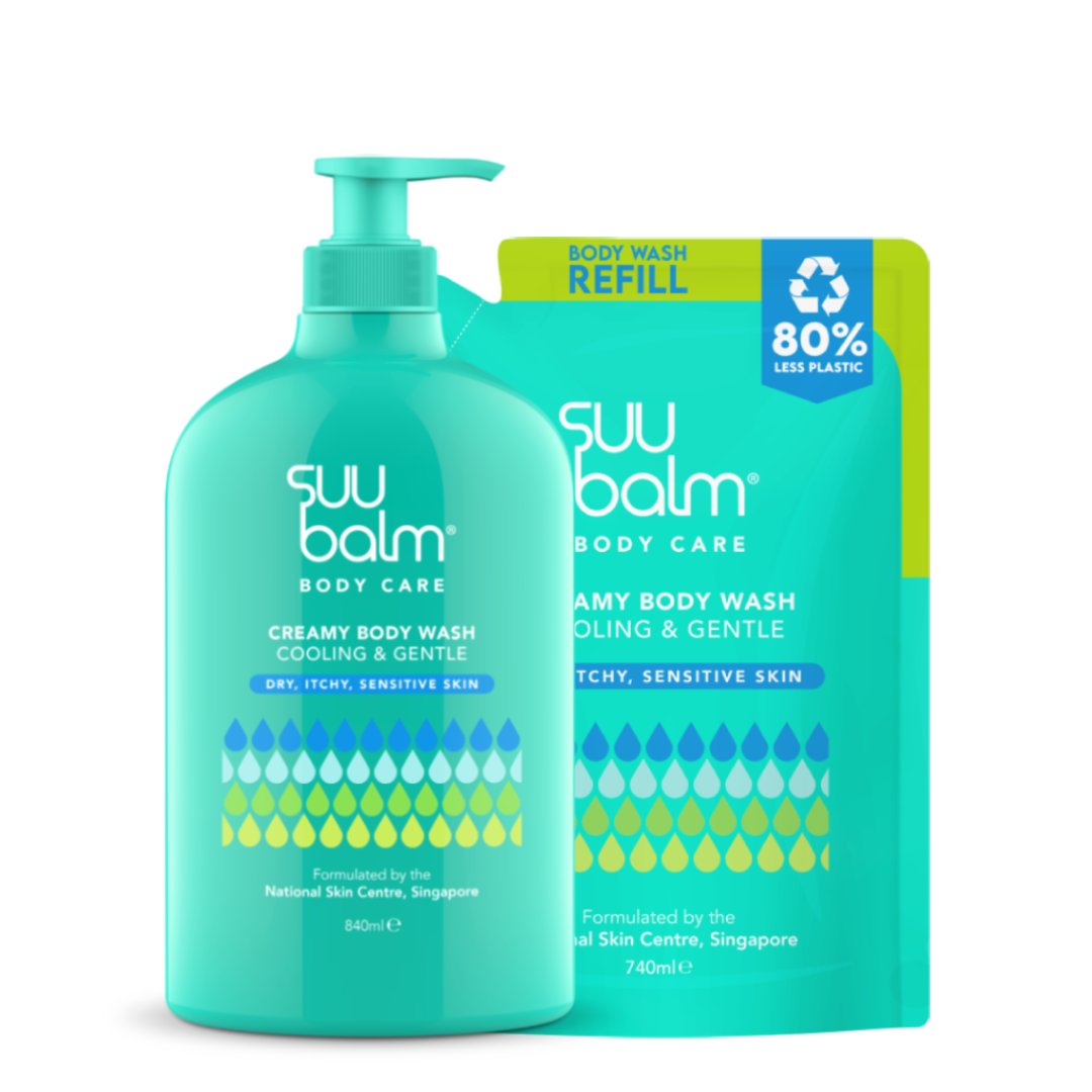 Suu Balm 乳霜质地沐浴露（清凉温和型）840毫升 + 740毫升