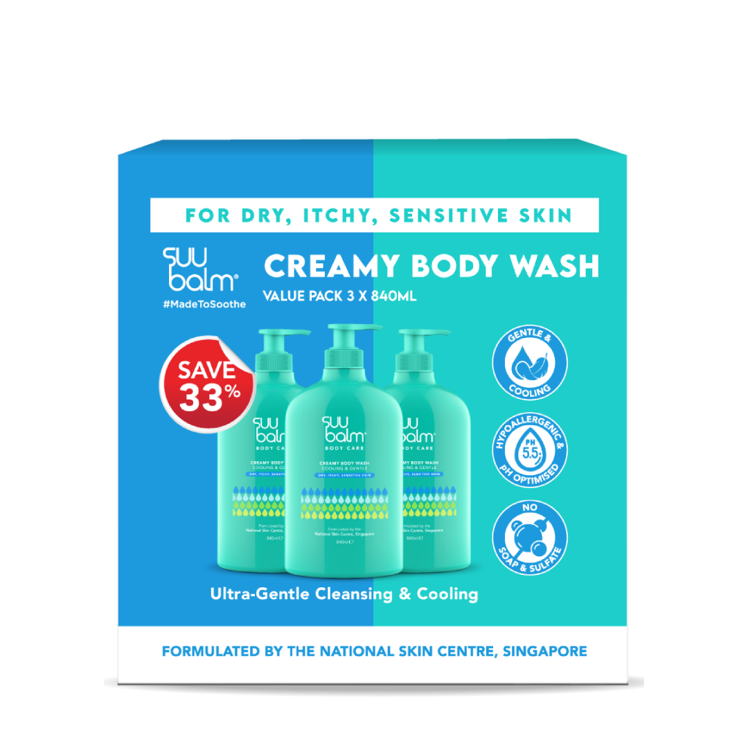 Suu Balm Creamy Body Wash (Cooling & Gentle) Bundle 3 x 840ml
