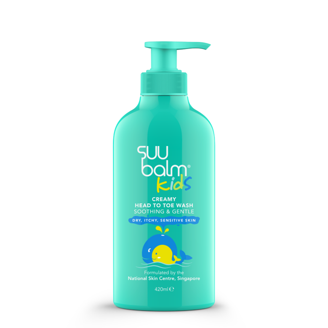 Suu Balm Kids Creamy Head To Toe Wash (Soothing & Gentle) 420ml