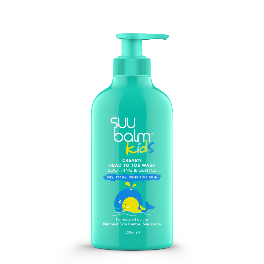 Suu Balm Kids Creamy Head To Toe Wash (Soothing & Gentle) 420ml