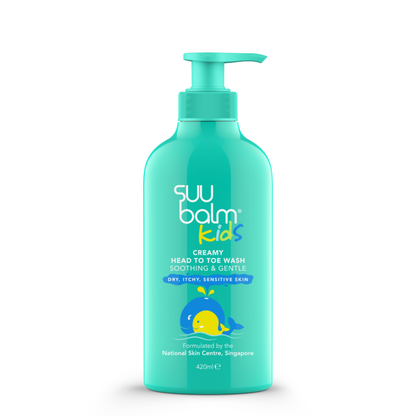 Suu Balm Kids Creamy Head To Toe Wash (Soothing & Gentle) 420ml