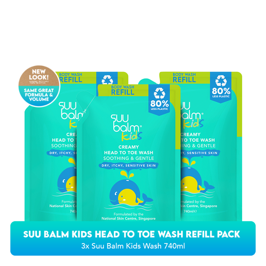 Suu Balm Kids Head-to-Toe Wash (Soothing & Gentle) Refill Bundle