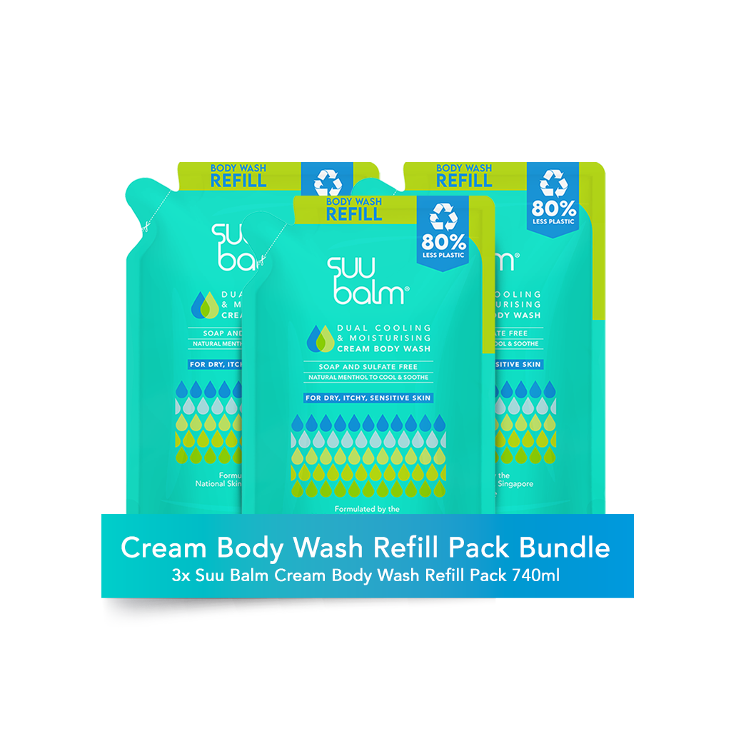 Suu Balm Cream Body Wash Refill Pack Bundle (3 x 740ml)
