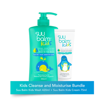Suu Balm® 儿童清洁保湿套装 - 儿童洗面奶 420 毫升 + 儿童面霜 75 毫升